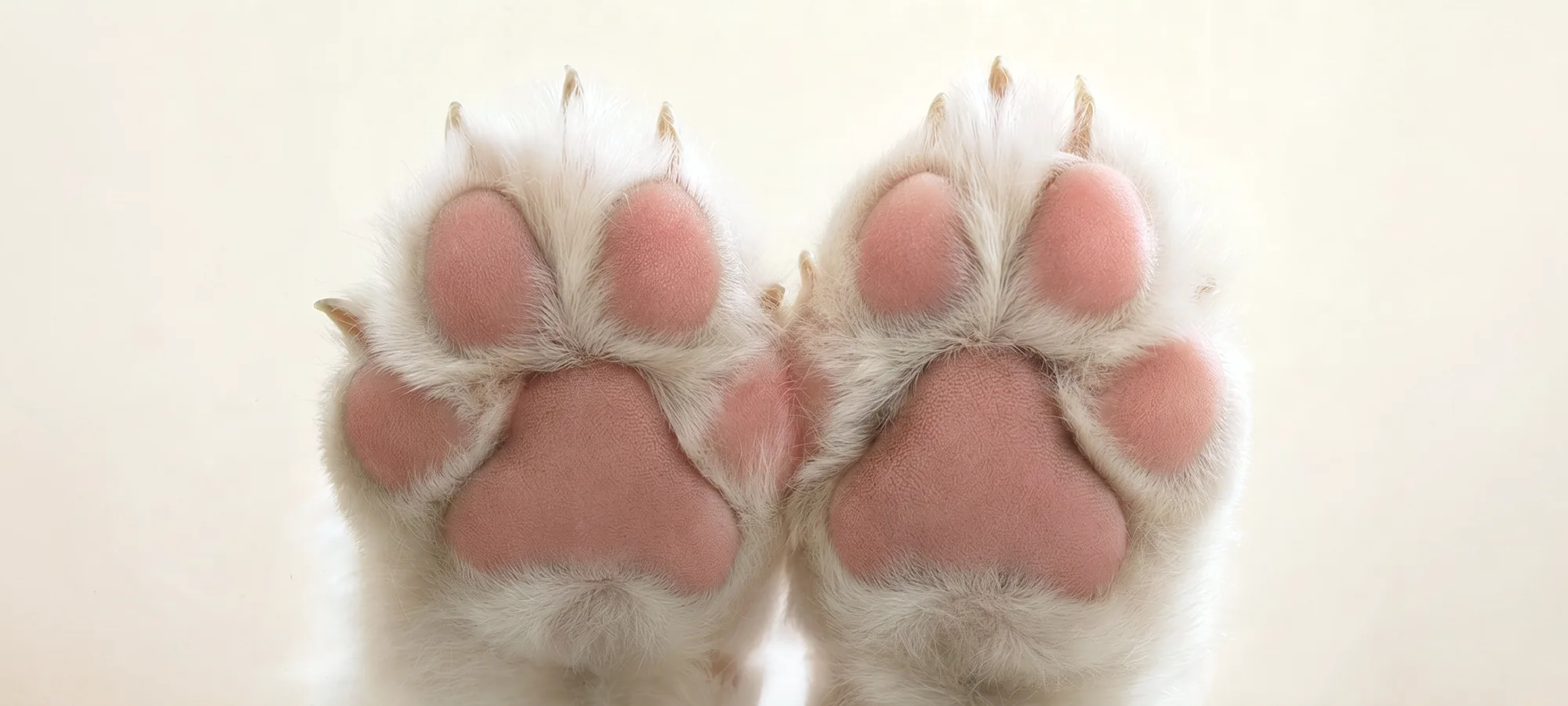 A dog's paws pressed flat against the other side of the glass